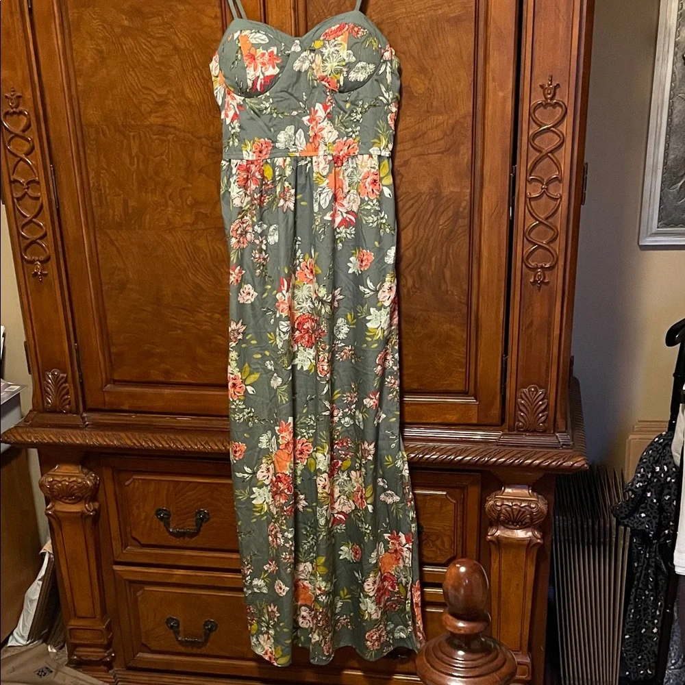 Band of the Free Floral Maxi Dress with Spaghetti Straps Size Large - Picture 7 of 7